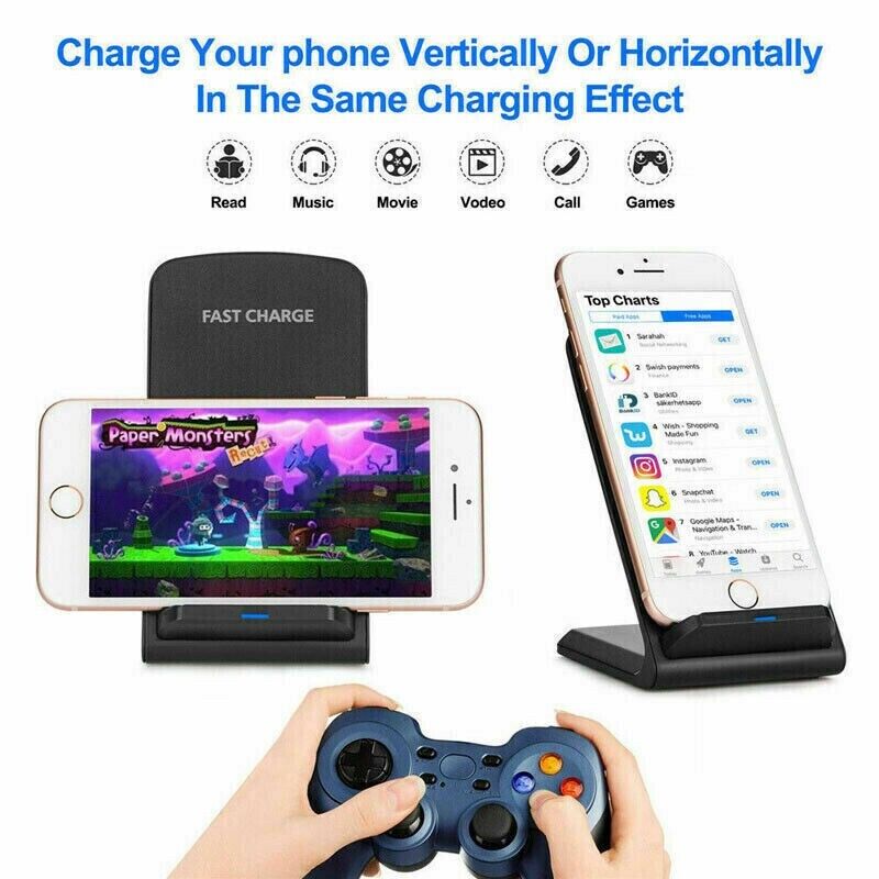 Qi Wireless Fast Charger Charging Pad Stand Dock