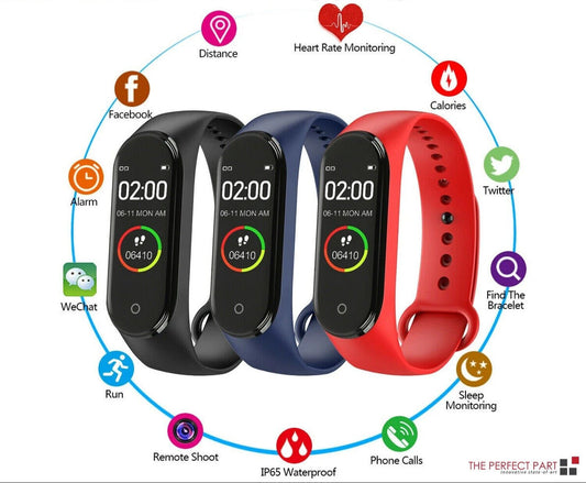 M4 Smart Watch Band Blood Pressure Bracelet Wristband Fitness Tracker