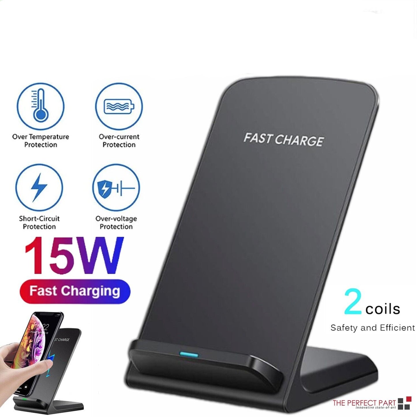 Qi Wireless Fast Charger Charging Pad Stand Dock