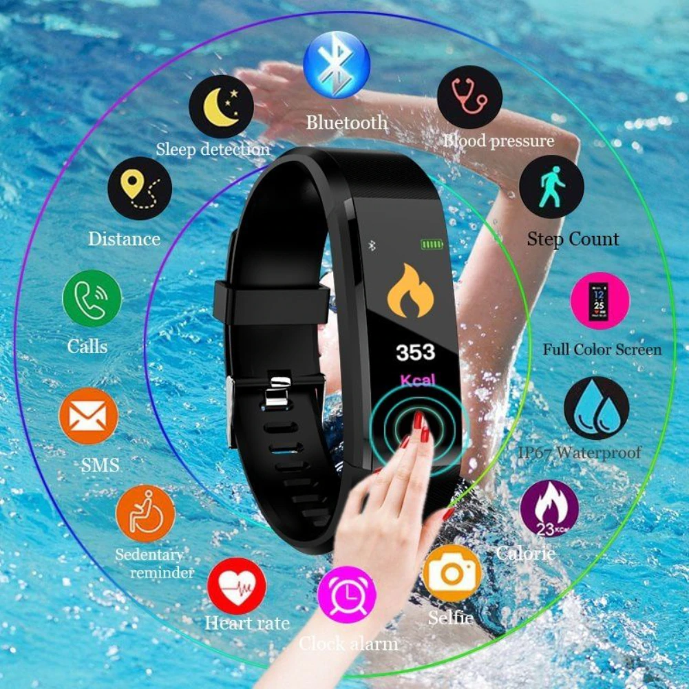 Fitness Smart Watch – Heart Rate, Blood Oxygen & BP Monitor