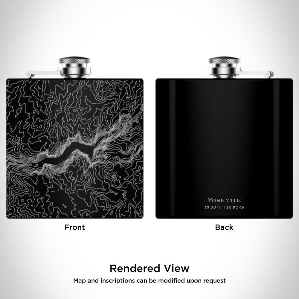California Map Hip Flask in Matte Black